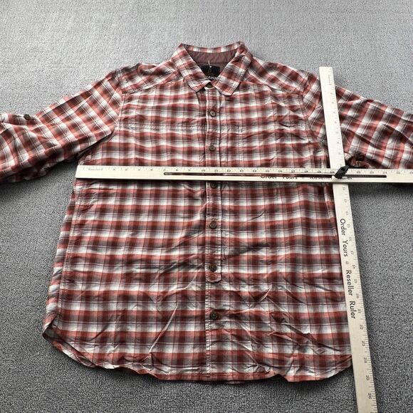 PrAna Shirt Adult Medium Check Button Up Long Sleeve Outdoor Casual Men's - Picture 10 of 14